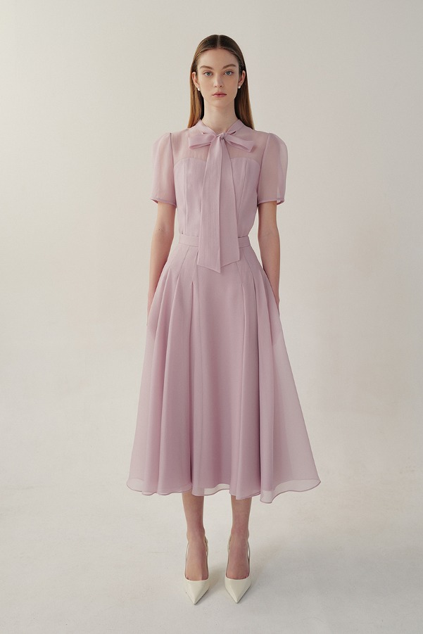 [0,2,3size 6/14  예약배송]WILLOW Tuck detailed long flared skirt (Lilac)