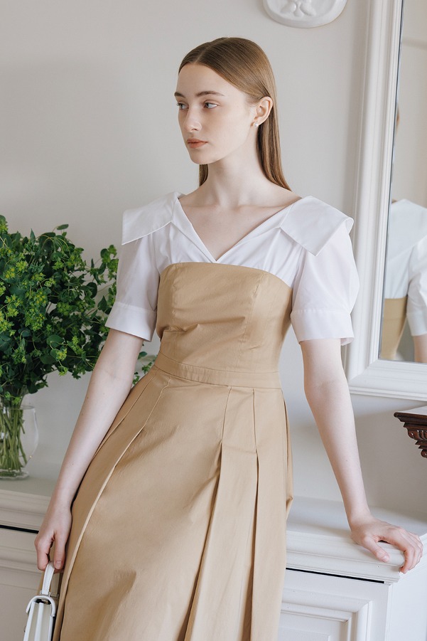 BAU by Bride And You★ V-neck ribbon tie chiffon dress ★2色 BRIDE AND YOU