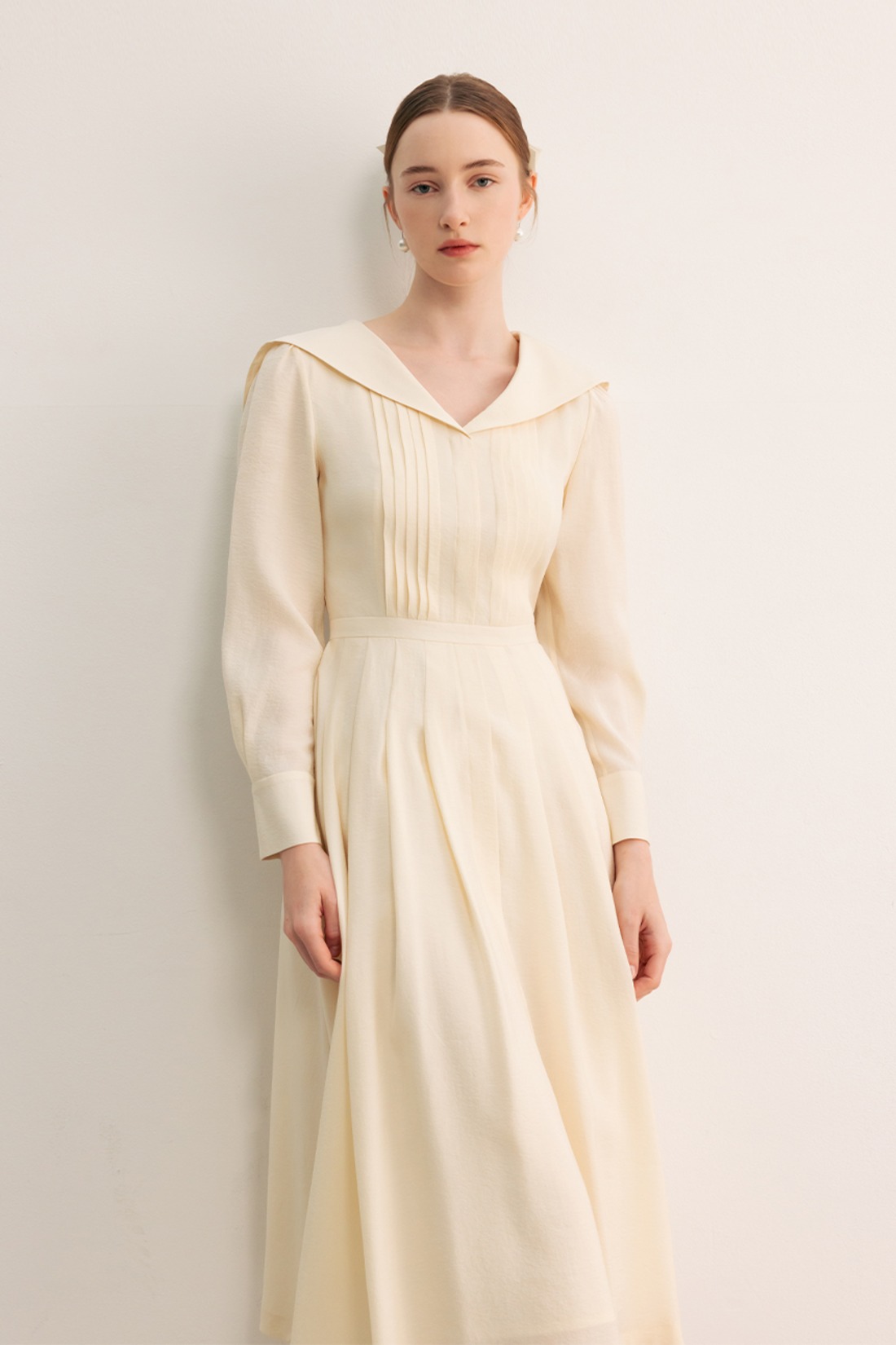 ワンピース BAU by Bride And You DAHLINA Uneck flared long dress (Ivory/ BRIDE AND YOU
