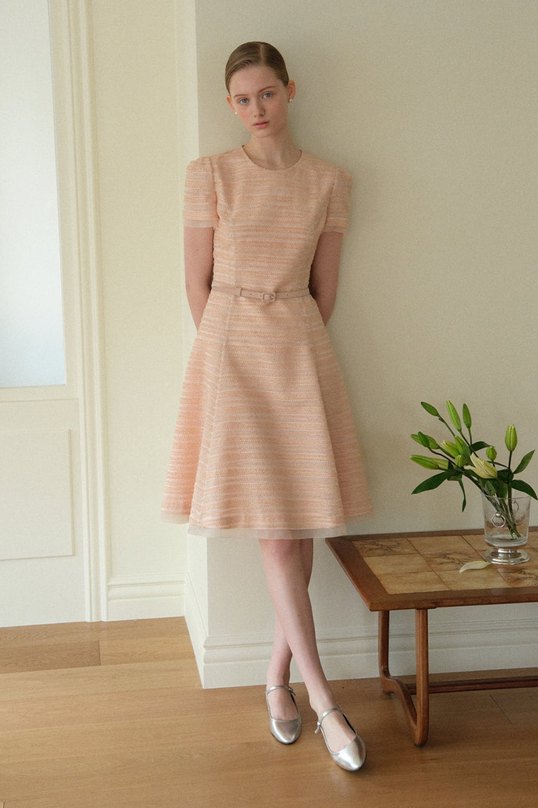 [Bride And You] IRIS jacquard flared midi dress ☆関税込☆ Plan your wedding with bride and you
