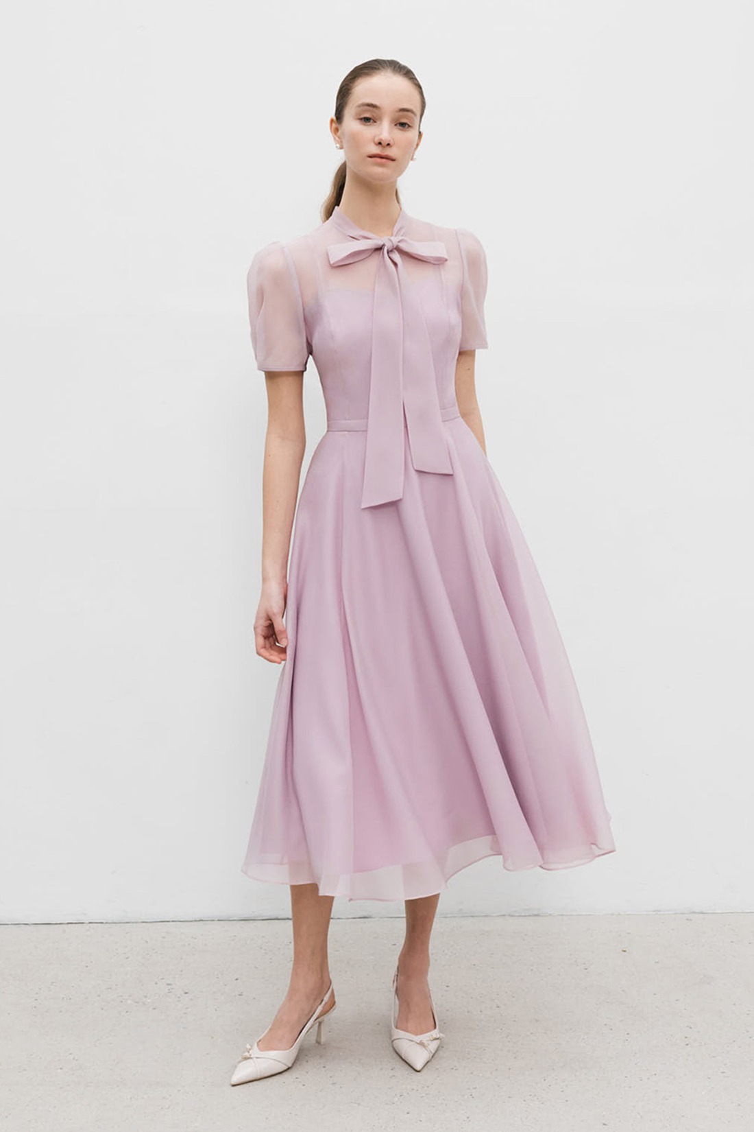 ★BAU by Bride And You★LILLE See-through Ribbon tie dress★ BRIDE AND YOU