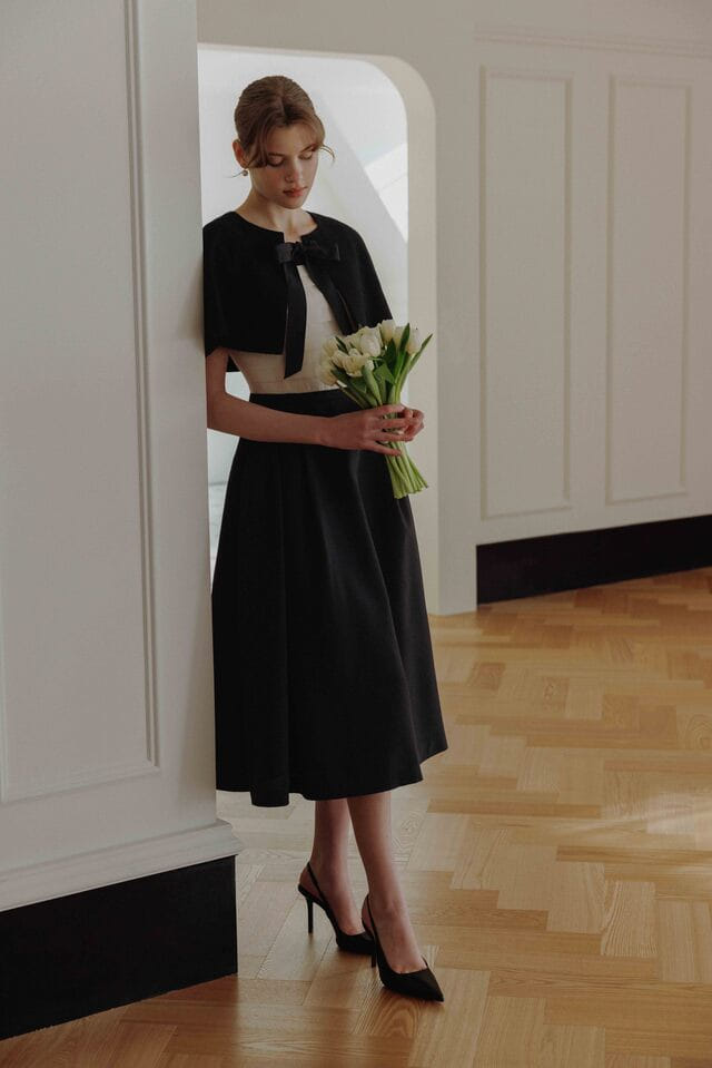 ワンピース BAU by Bride And You SELENE Boatneck pin tucked detail long Plan your wedding with bride and you