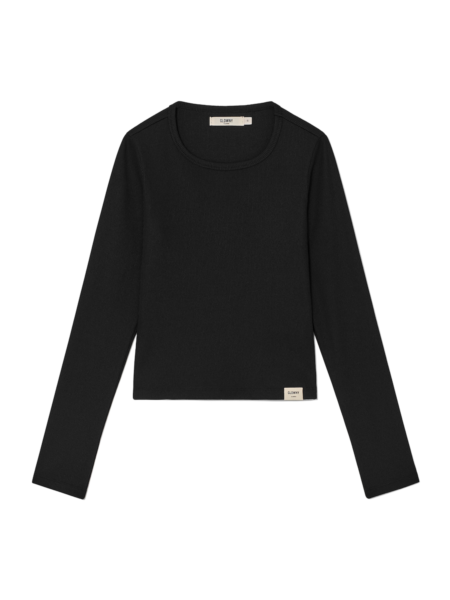 G CLASSIC RIB CREW NECK LONG SLEEVE (BLACK)