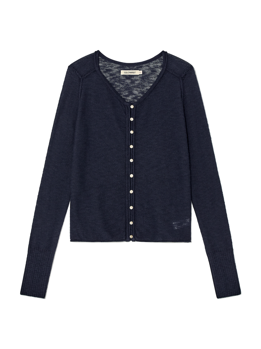 HOUSE BUTTON CARDIGAN (NAVY)