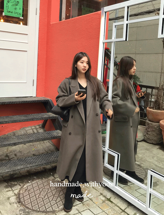[당일출고] 메리노울 카멜 더블 coat (handmade, merino wool 100%)