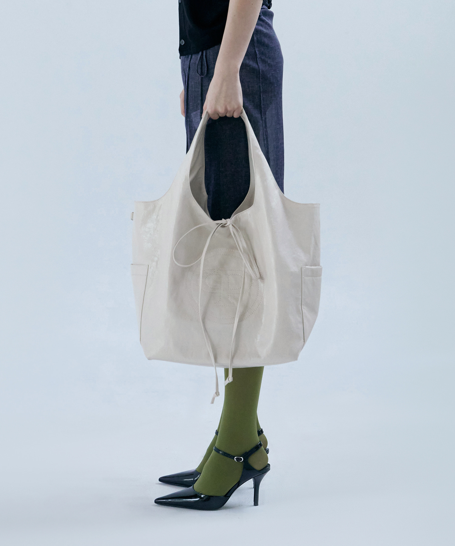 【CHRISTINE PROJECT】CP REVERSIBLE STITCH BAG christineproject - CP REVERSIBLE STITCH BAG(MILK CREAM)