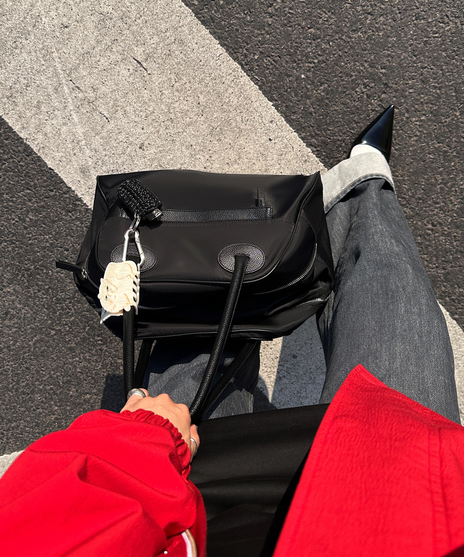 ショルダーバッグ・ポシェット CHRISTINE PROJECT TWO ZIPPER BAG NYLON ORIGINAL(BLACK PEPPER christineproject - TWO ZIPPER BAG NYLON ORIGINAL(BLACK PEPPER)