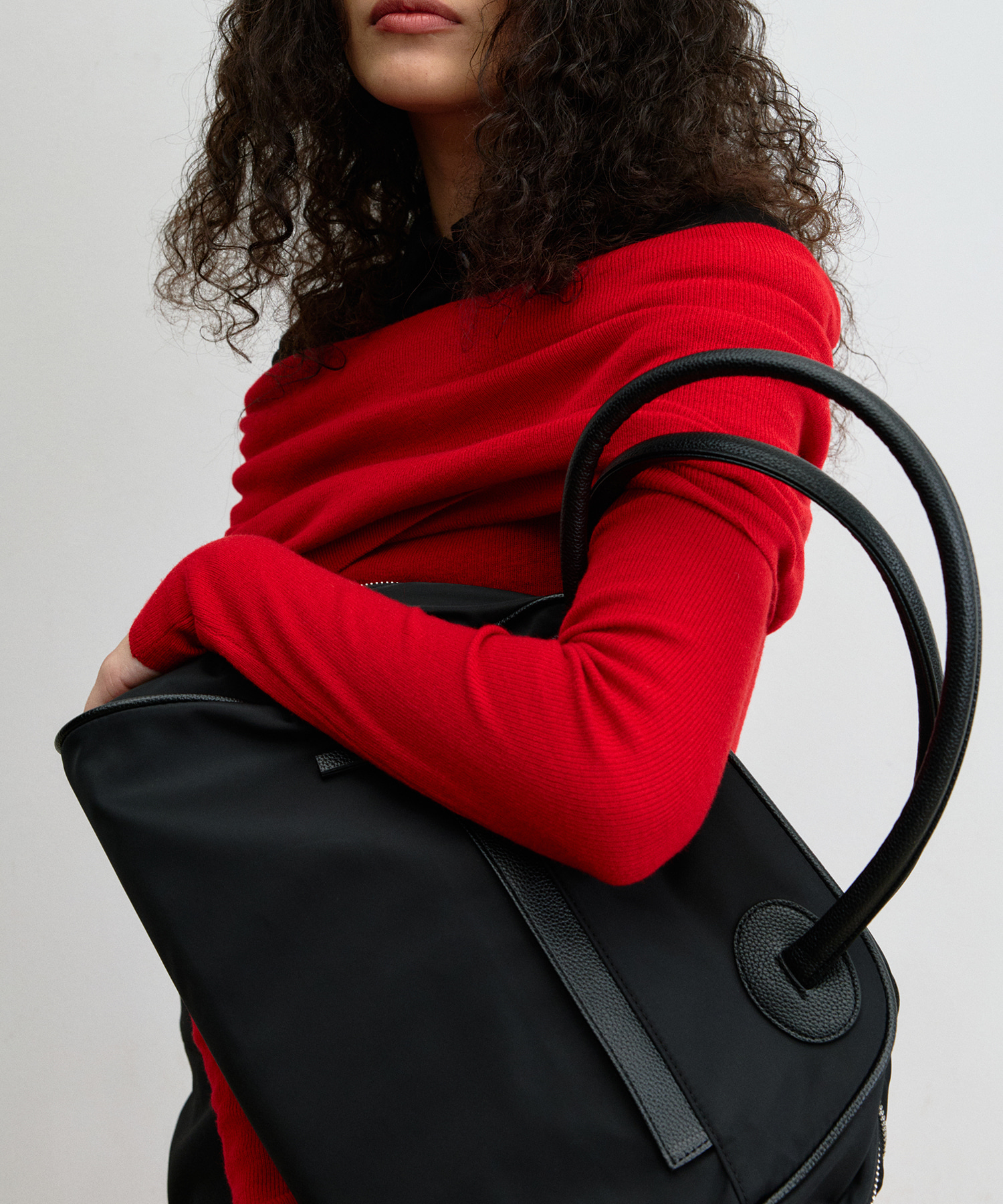christineproject - TWO ZIPPER BAG NYLON ORIGINAL(BLACK PEPPER)