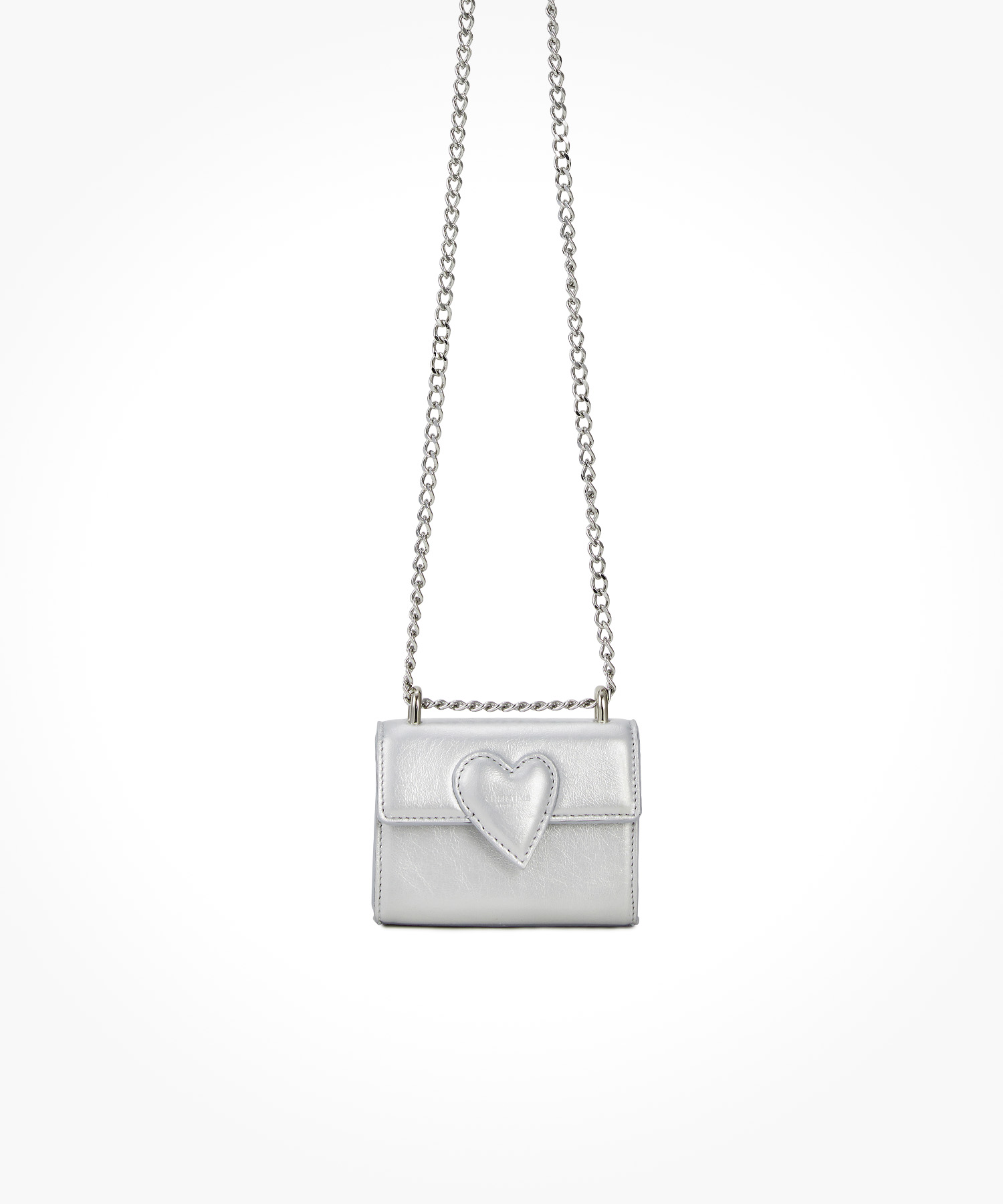 TWIST HEART MICRO BAG(SILVER GLASS)