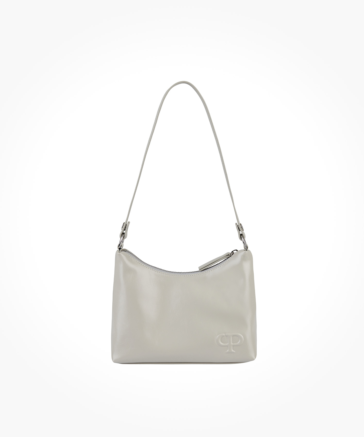 SPARKLING SQUARE HOBO BAG(CREAMY OYSTER)