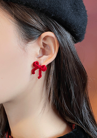 Mini Velvet Ribbon Earrings_CJAC20D008
