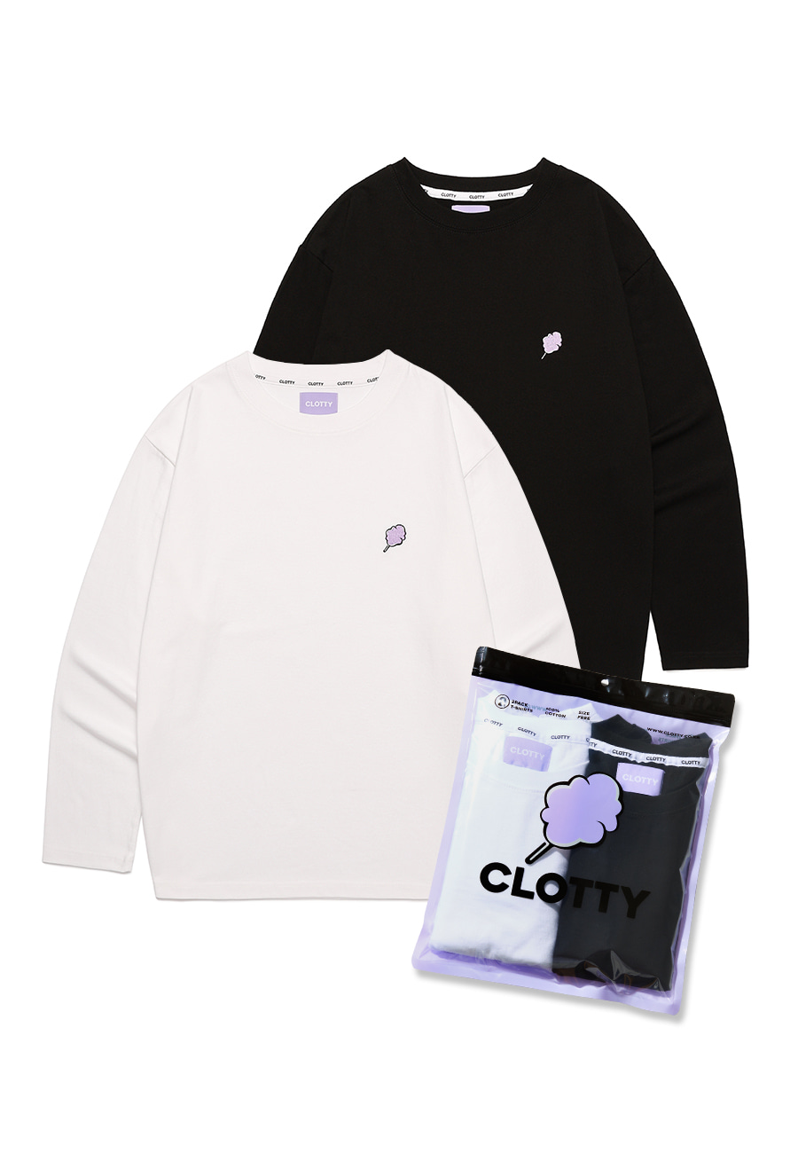 SMALL CC WAPPEN 2PACK LONG SLEEVE[WHITE/BLACK]