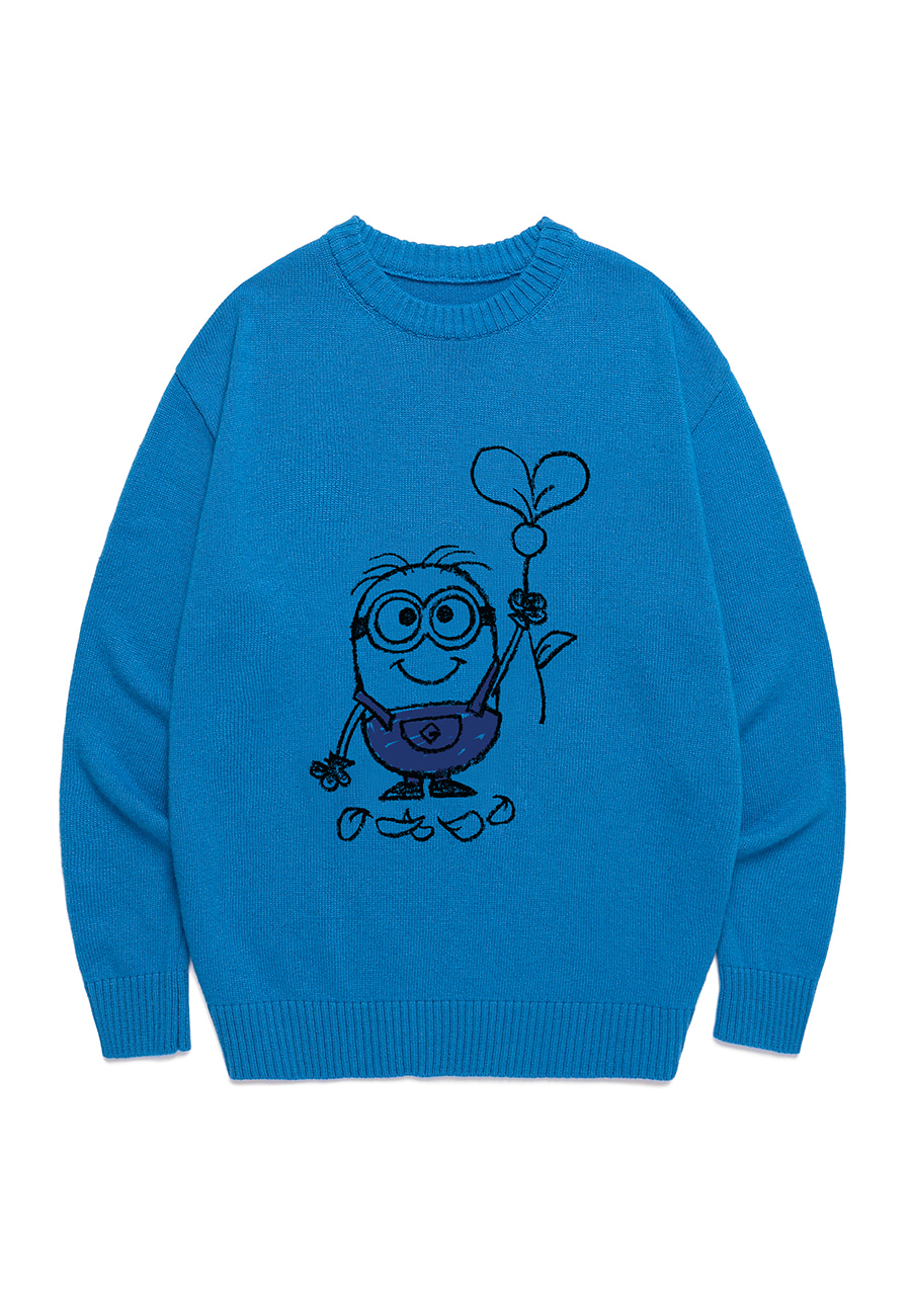 MINIONS HAND PAINTING KNIT [BLUE]