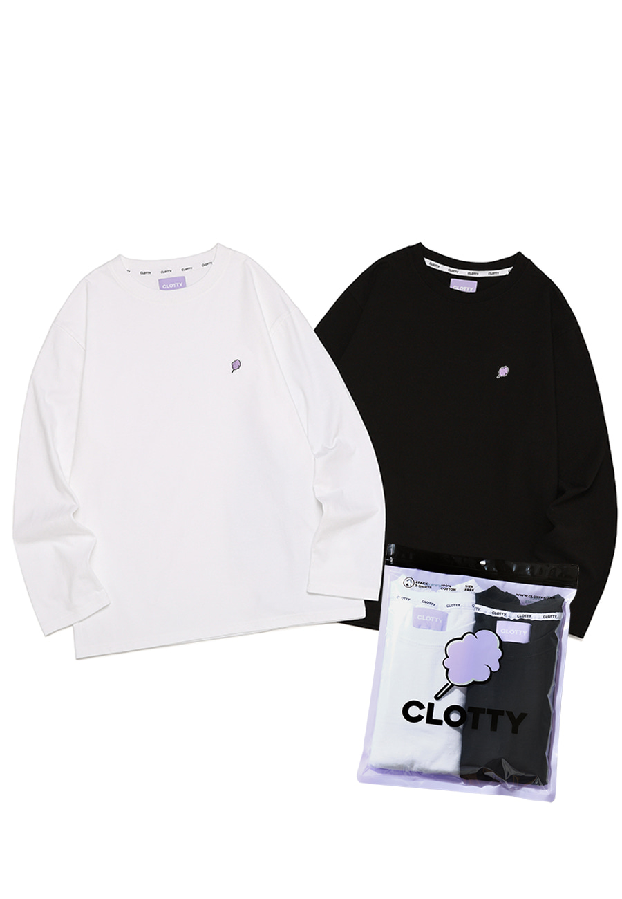 SMALL CC WAPPEN 2PACK LONG SLEEVE[WHITE/BLACK]