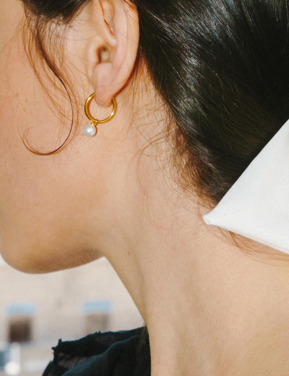 Lola Fresh Water Pearl Detachable Ring Earrings 925silver 라비쉬에