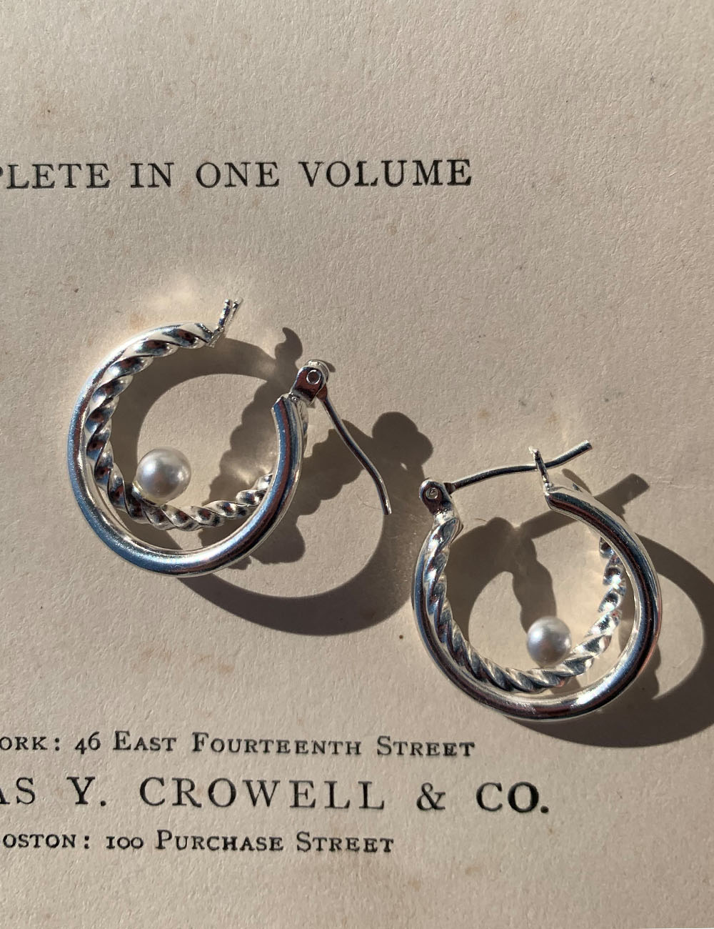 Swarovski Pearl Twist Ring Earrings 라비쉬에