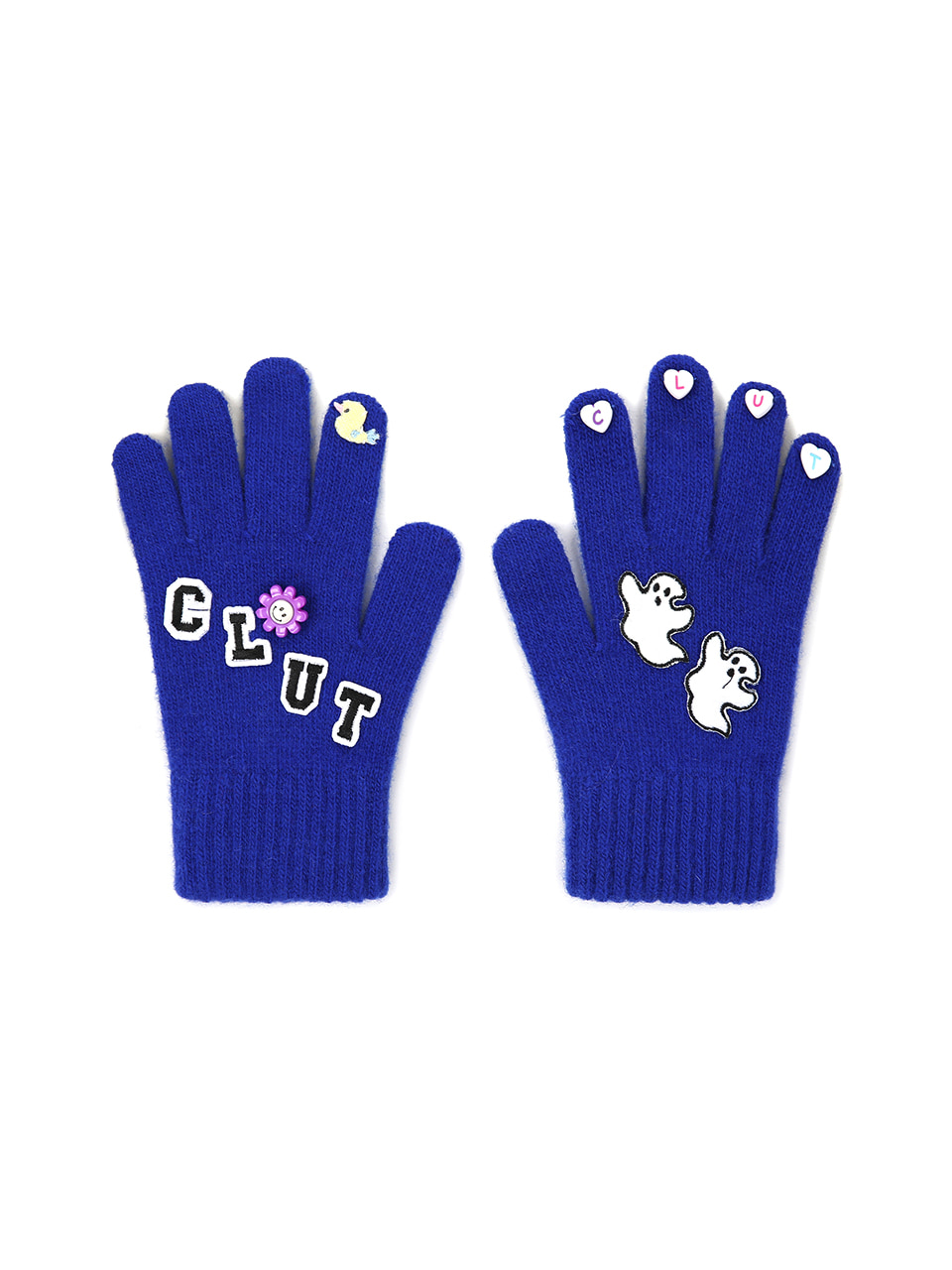 0 5 ghost wool knit gloves - BLUE