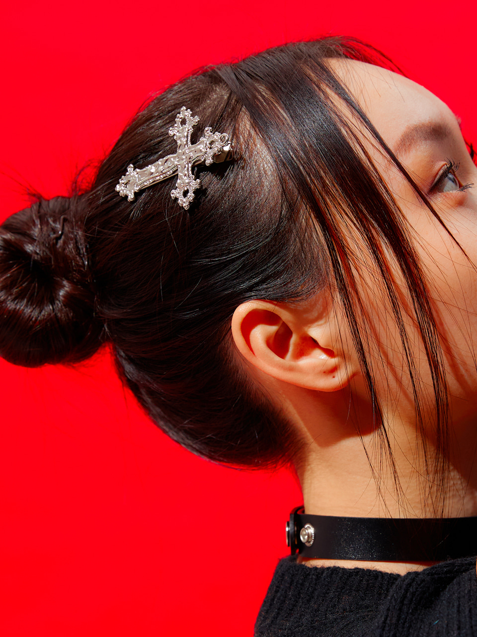 [셀럽착용] 1 1 Gothic Cross Hair Pin
