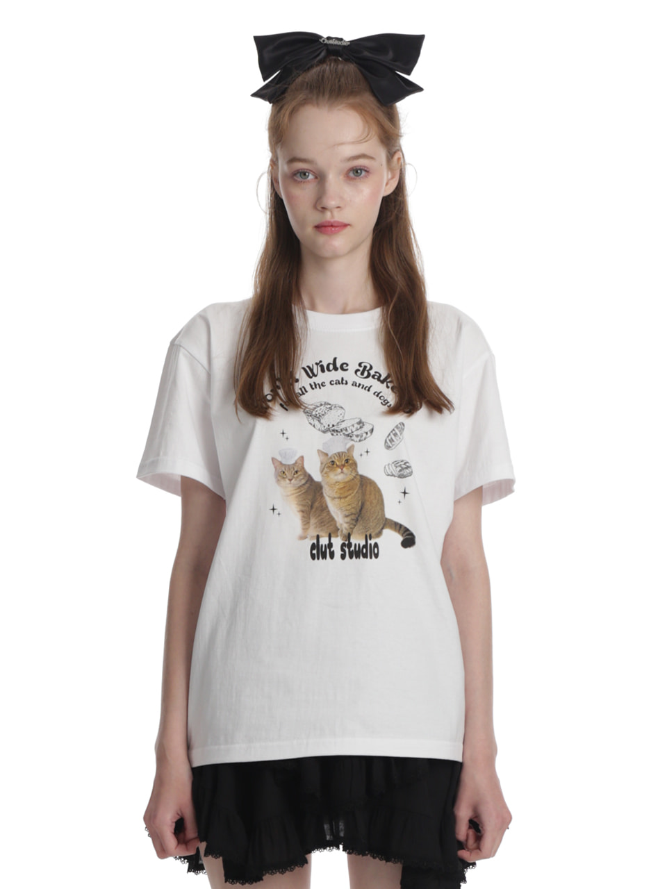 [sold out] 0 1 cat bakery t-shirt - WHITE
