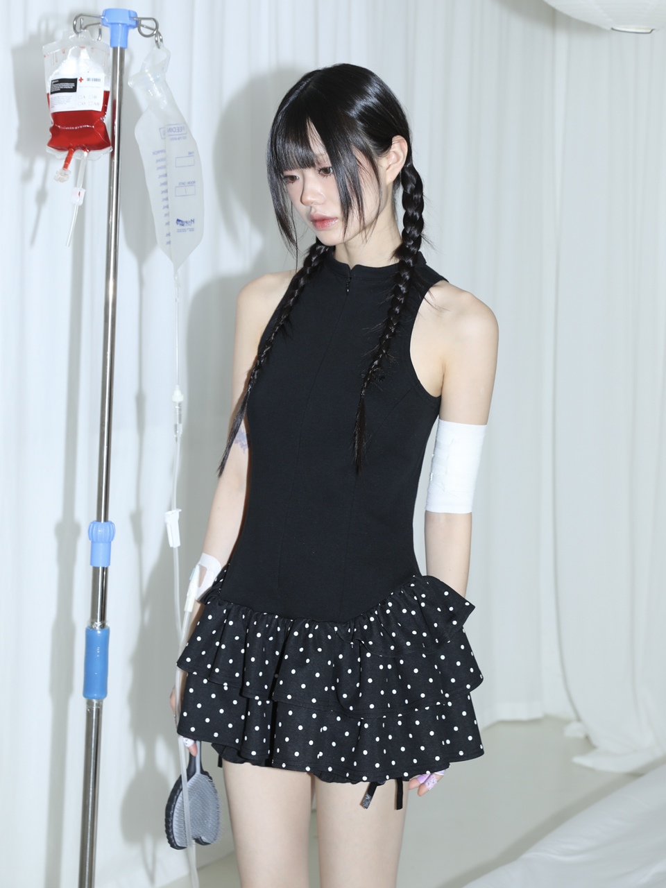 ●CLUT STUDIO● Angel Tiered Dress - WHITE STAR clut studio