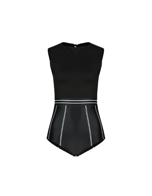 22 Fiona H Suit - Black / White Stripe