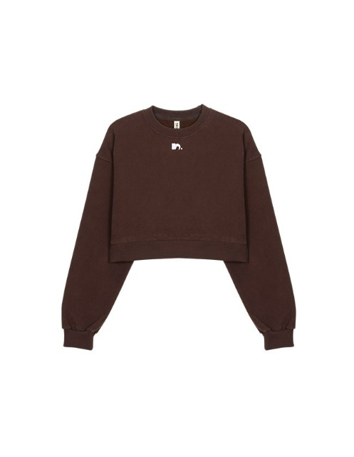 Symbol Crop Sweatshirt - Brown
