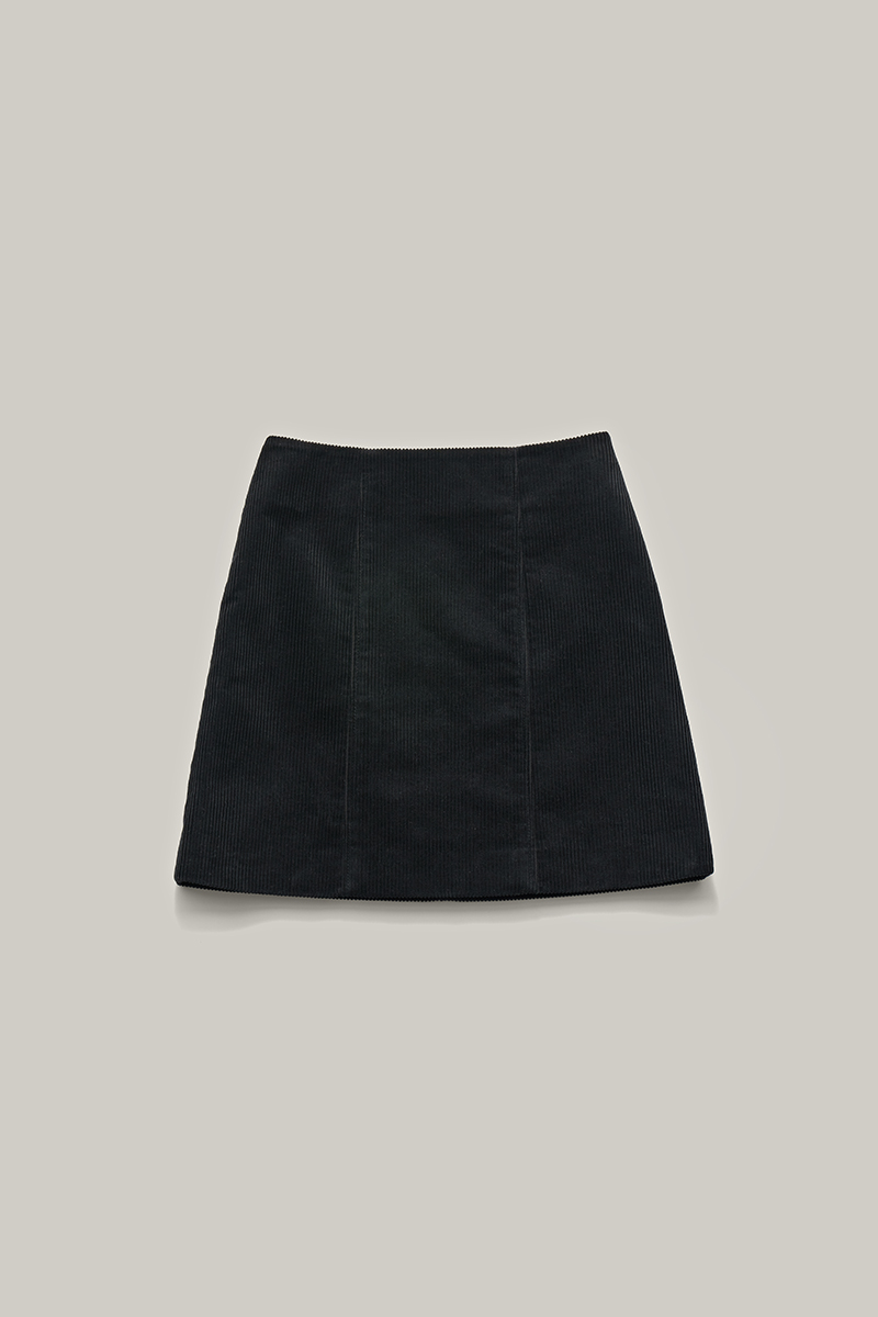 cord corduroy skirt (black)