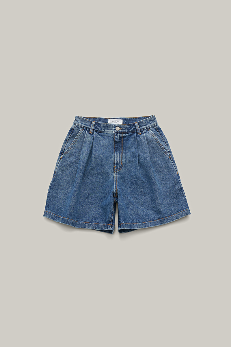 paul denim shorts (mid blue)