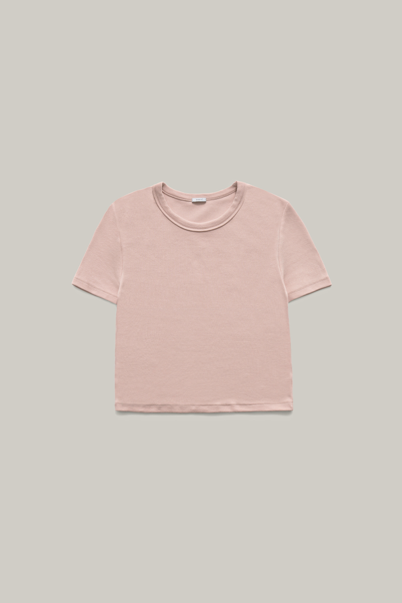 2ND / done round t-shirt (rose pink)