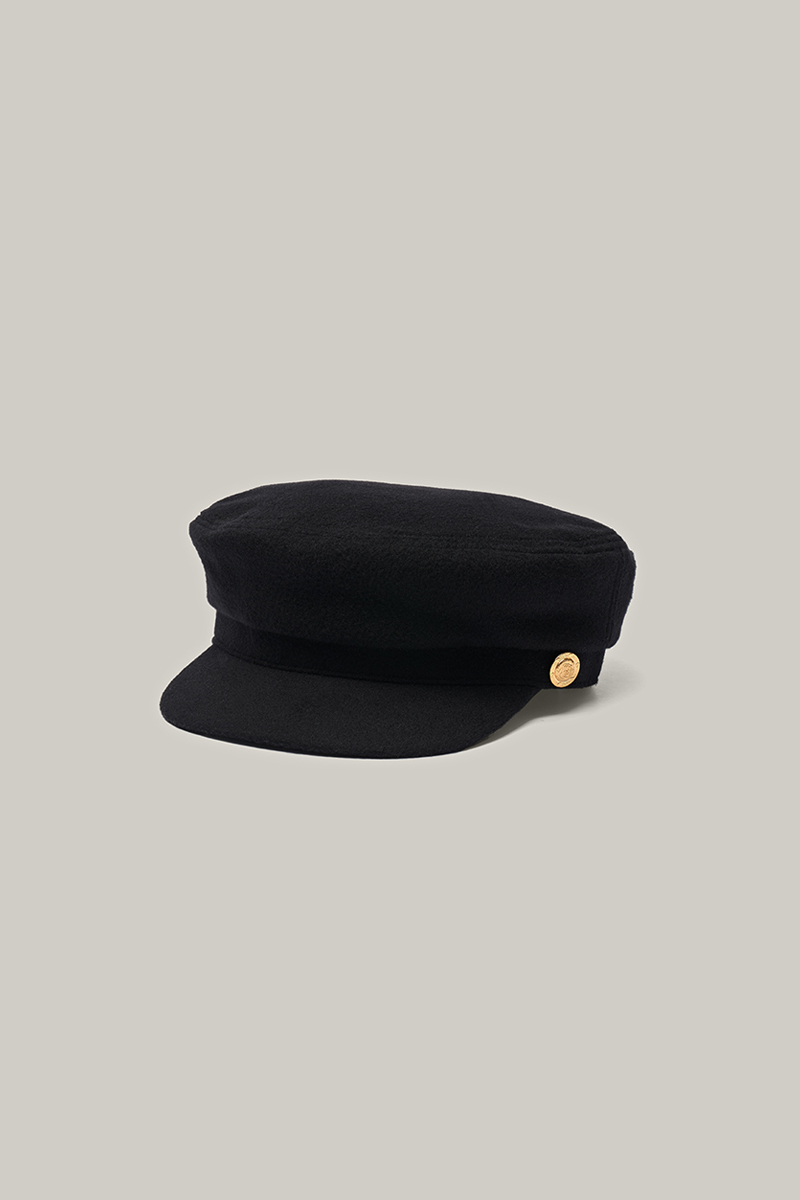 2ND / somber cashmere flat cap (black)