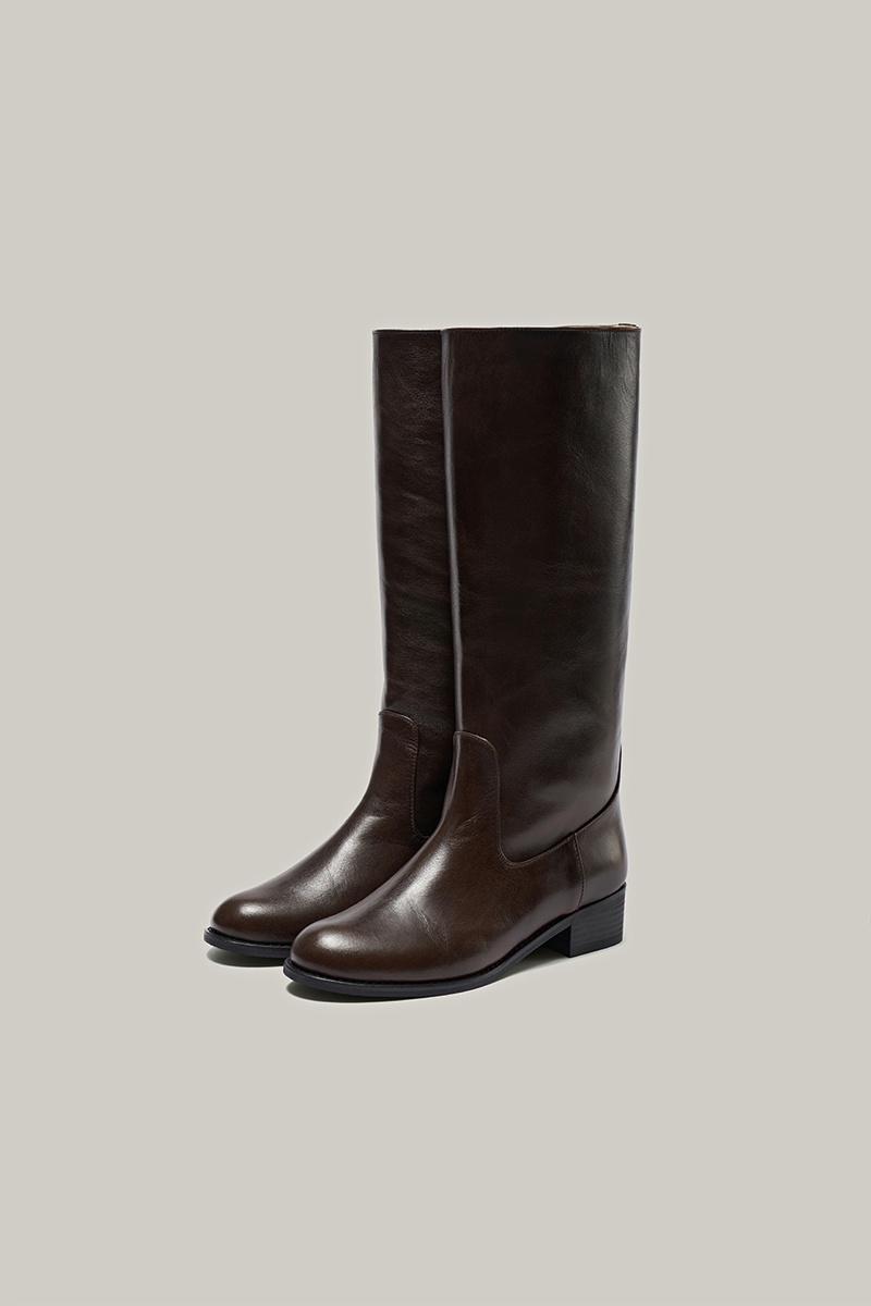 dray leather boots (dark brown)
