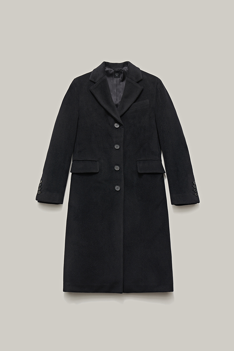 classic cashmere coat (by Lanificio Texco) black
