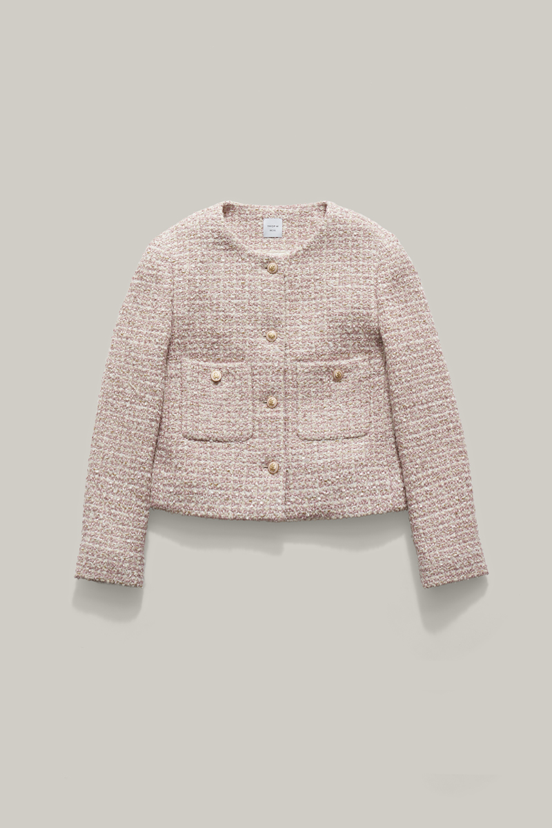 4TH / glory tweed jacket (pink)