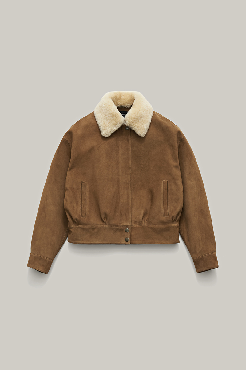 anne shearing suede jacket (brown)