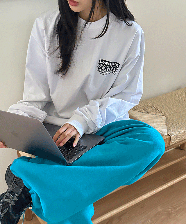 세오지 오버핏 나염 레터링 맨투맨 티셔츠(공용) - 2 color