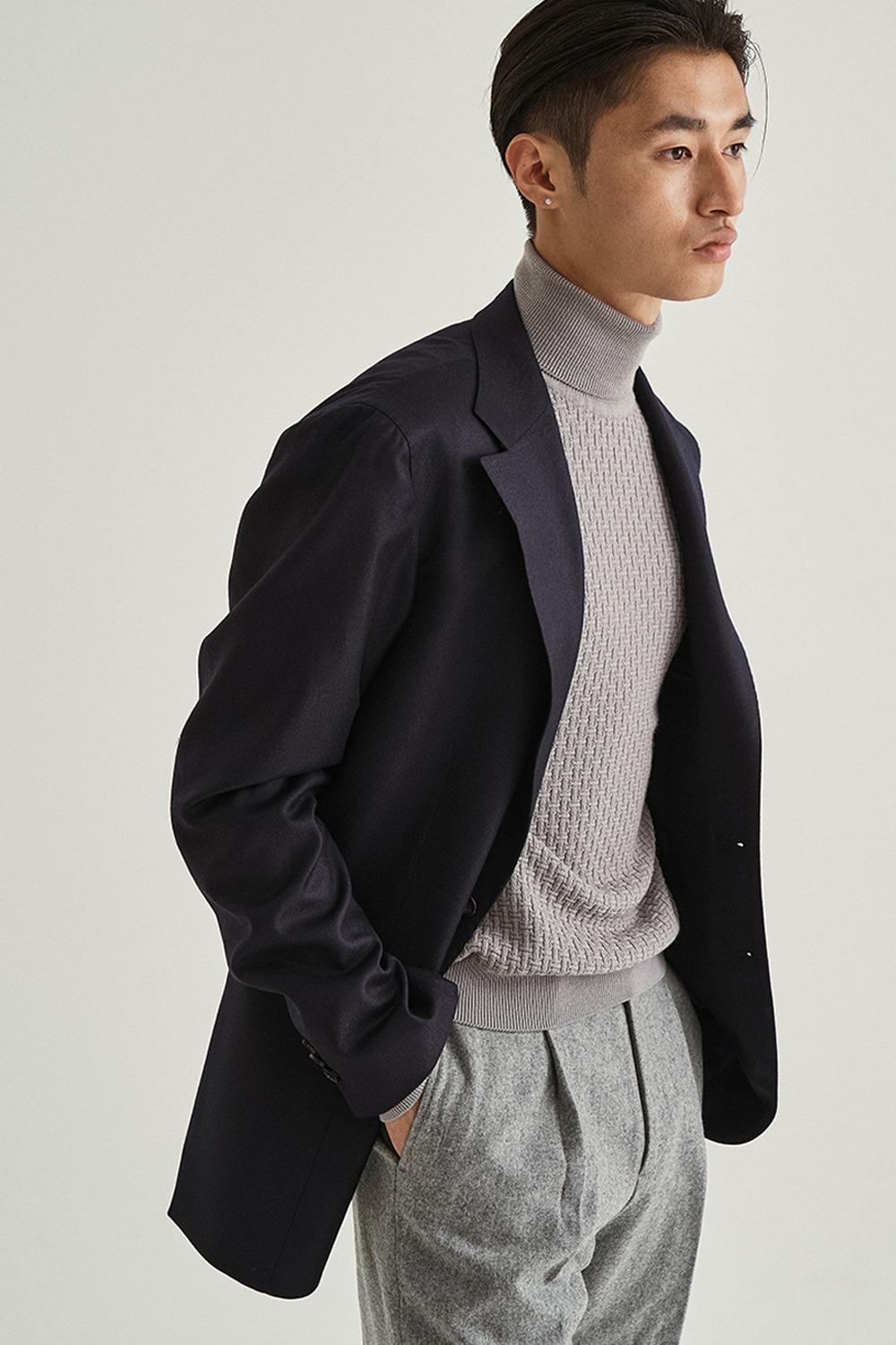 Soft Touch Fine Wool Tailored Jacket_Navy