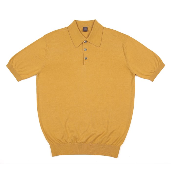 S/S Cotton Knitted Polo(SUPIMA)_Mustard