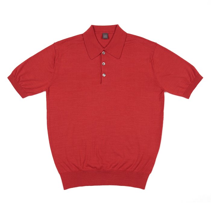 S/S Cotton Knitted Polo(SUPIMA)_Red Orange