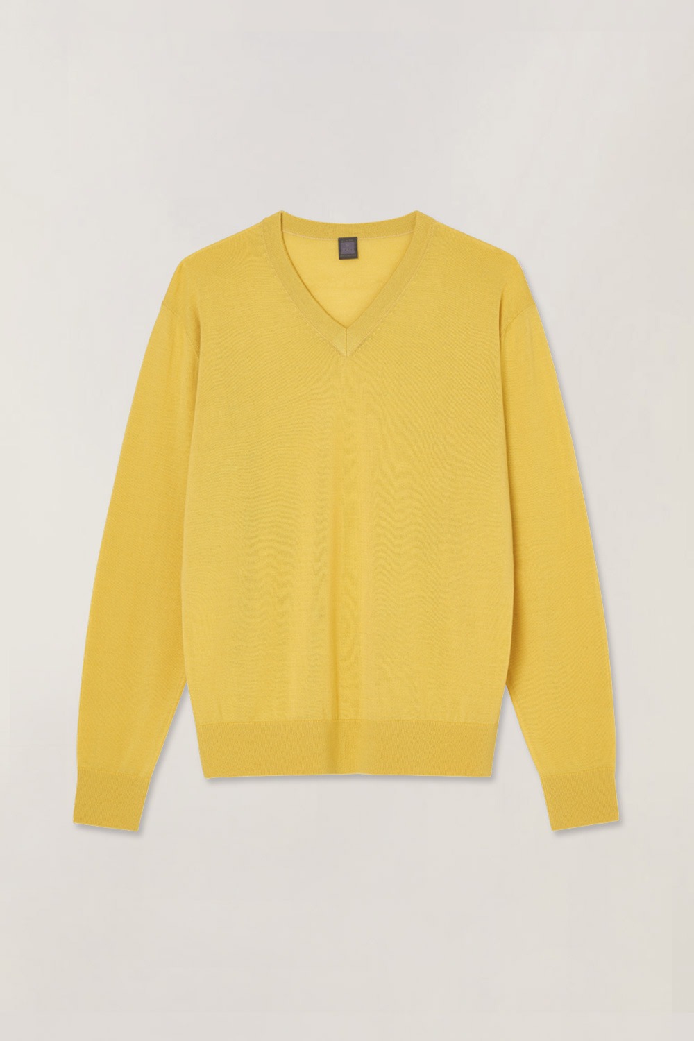 Silk Blended V-neck Sweater_Yellow