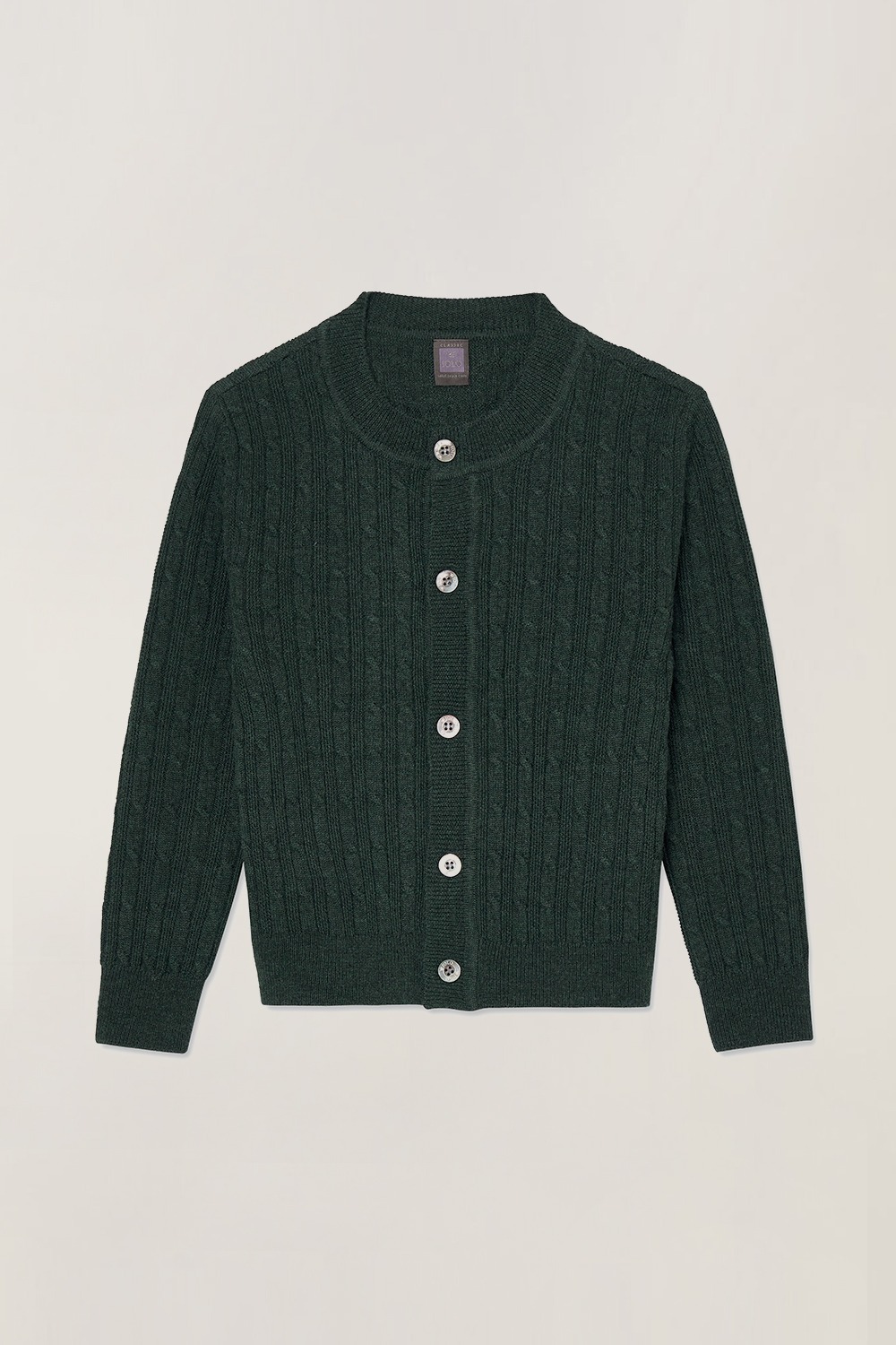 Kids Vertical Cable Cardigan_Green