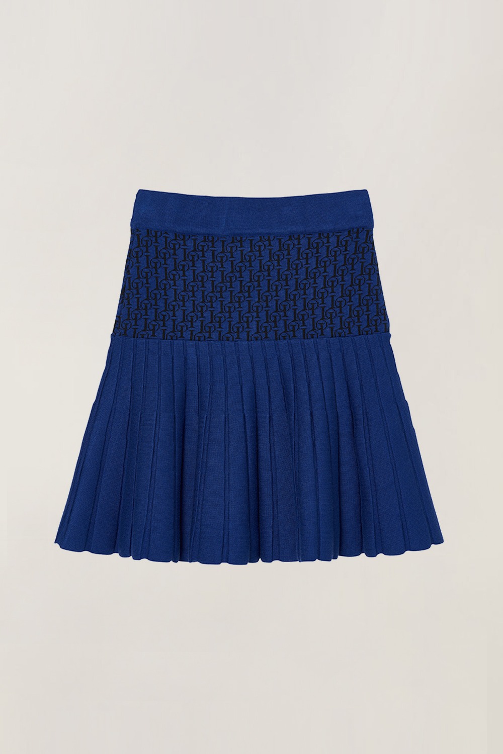 Signature Knitted Flare Skirt_Blue