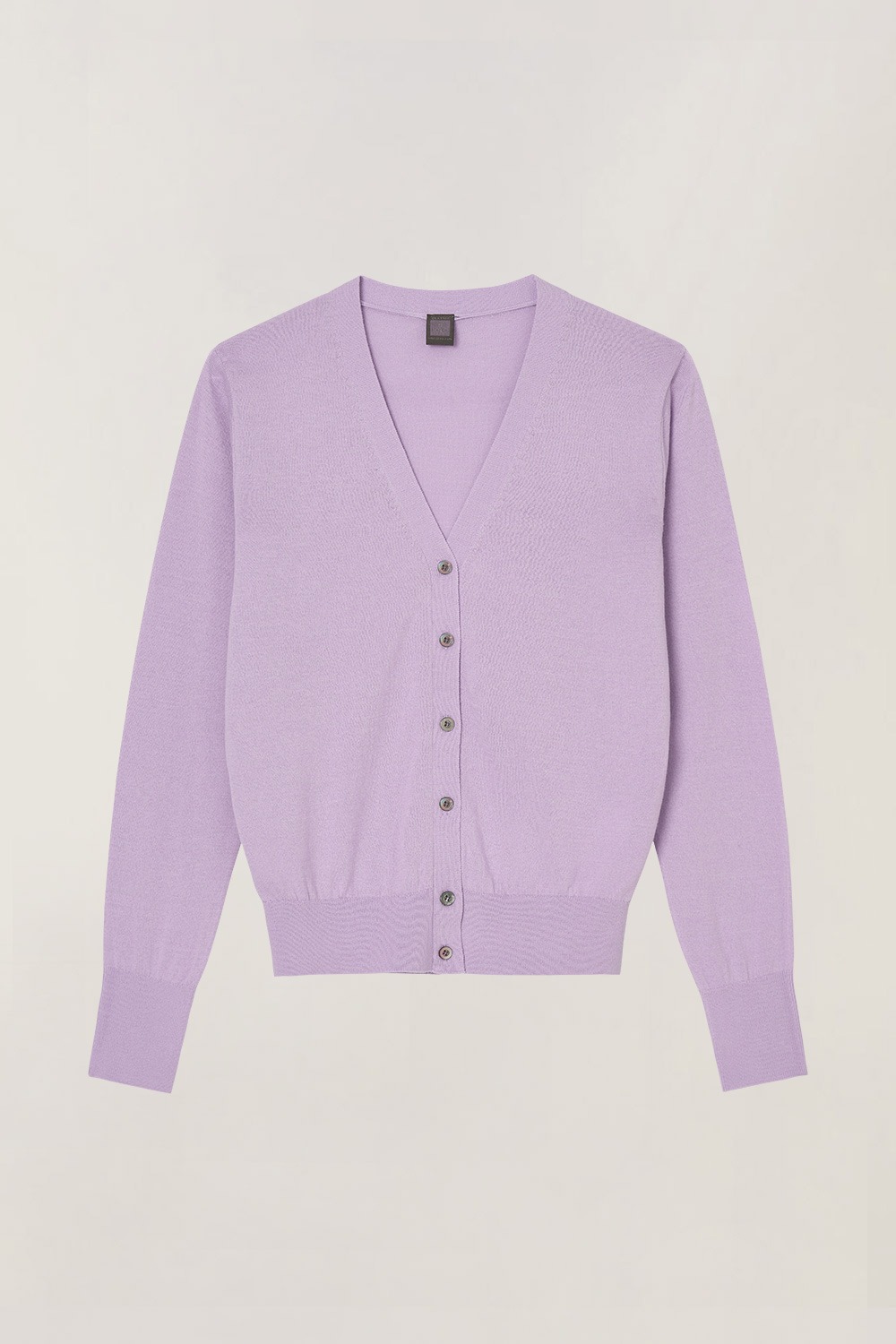 Women Fine Cotton V-cardigan_Lavender