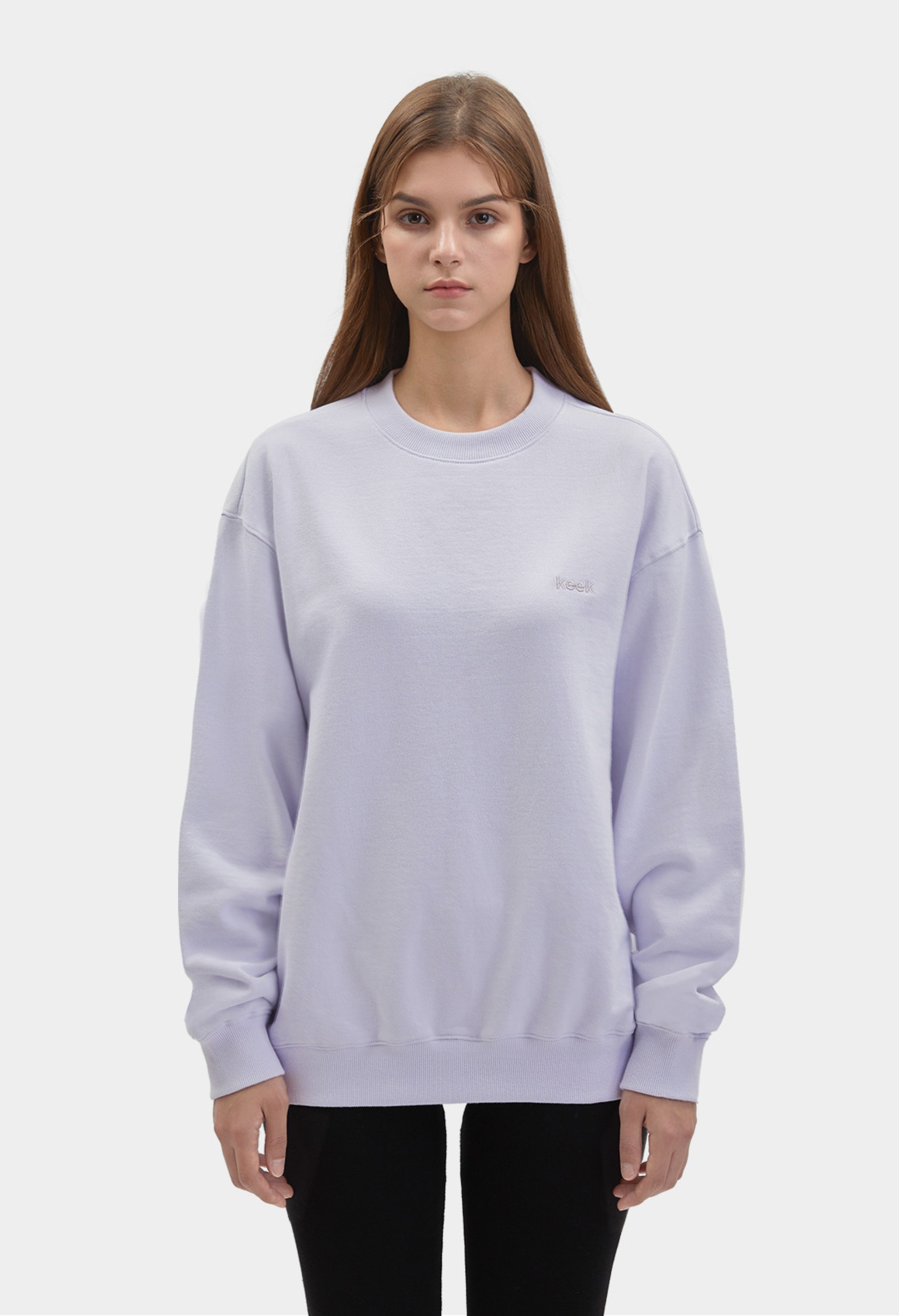 keek [Unisex] keek Sweatshirts - Light Purple 스트릿패션 유니섹스브랜드 커플시밀러룩 남자쇼핑몰 여성의류쇼핑몰 후드티 힙색