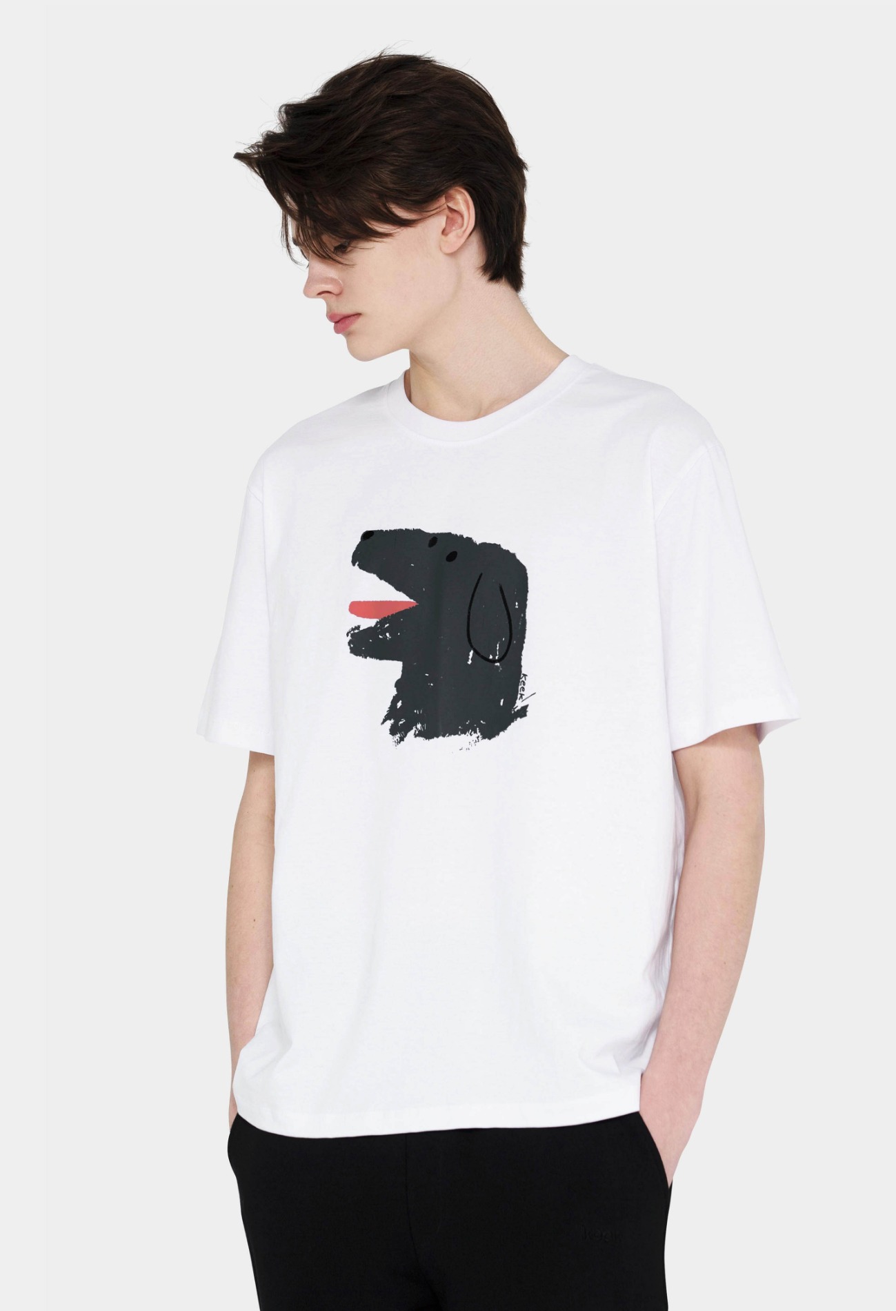keek [Unisex] Doggy T-shirts - White 스트릿패션 유니섹스브랜드 커플시밀러룩 남자쇼핑몰 여성의류쇼핑몰 후드티 힙색