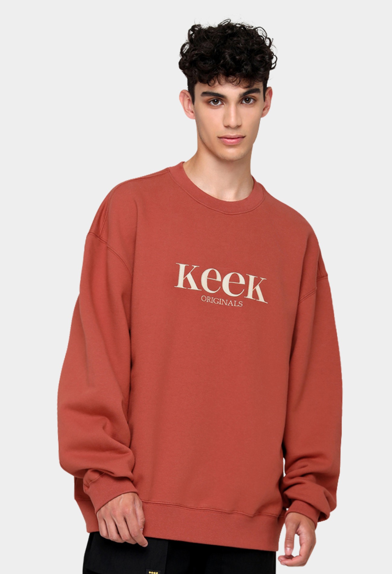 keek [Unisex] keek Original Sweatshirts - Brick (기모소재) 스트릿패션 유니섹스브랜드 커플시밀러룩 남자쇼핑몰 여성의류쇼핑몰 후드티 힙색