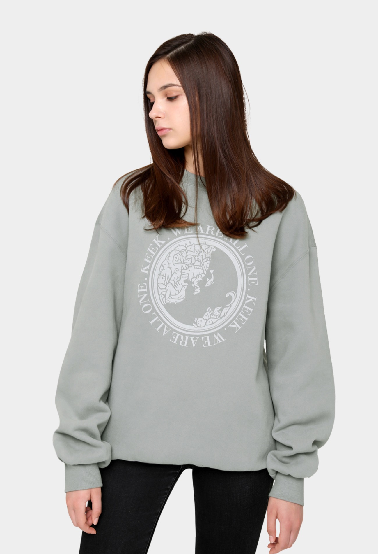 keek [Unisex] Earth Sweatshirts - Vintage Mint 스트릿패션 유니섹스브랜드 커플시밀러룩 남자쇼핑몰 여성의류쇼핑몰 후드티 힙색