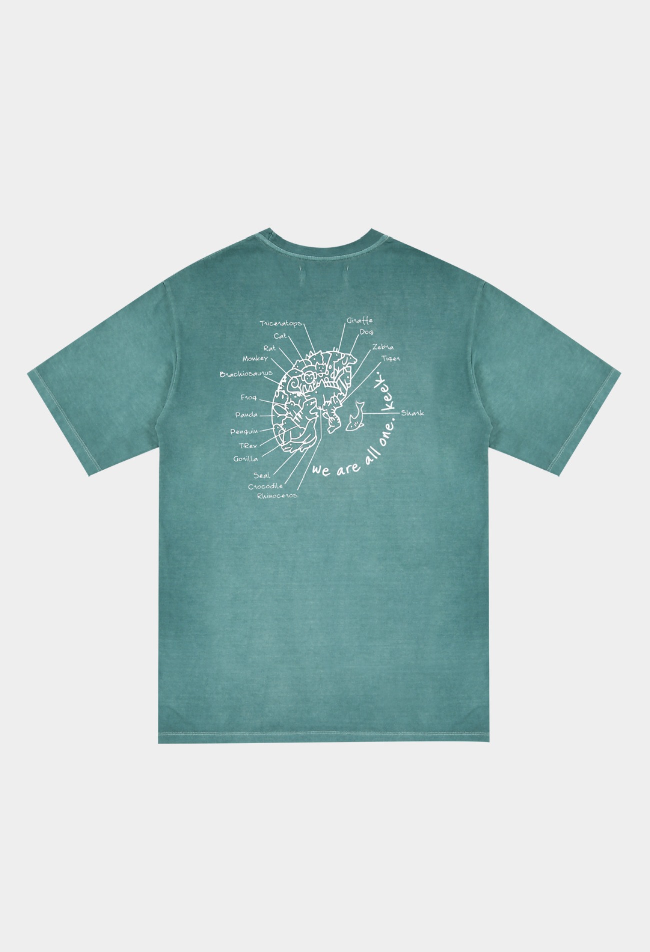 keek Washing Earth T-shirts - Mint 스트릿패션 유니섹스브랜드 커플시밀러룩 남자쇼핑몰 여성의류쇼핑몰 후드티 힙색