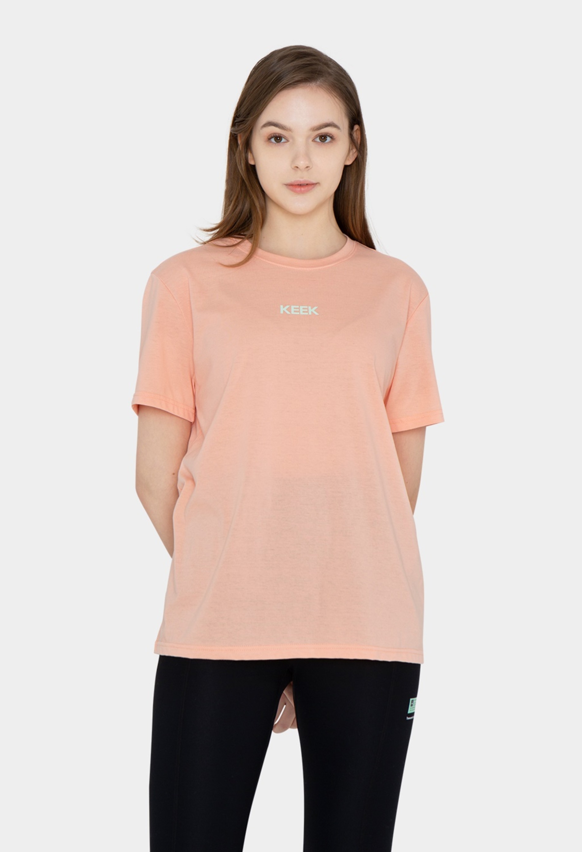 keek [Unisex] Logo Graphic T-shirts - Coral Pink 스트릿패션 유니섹스브랜드 커플시밀러룩 남자쇼핑몰 여성의류쇼핑몰 후드티 힙색