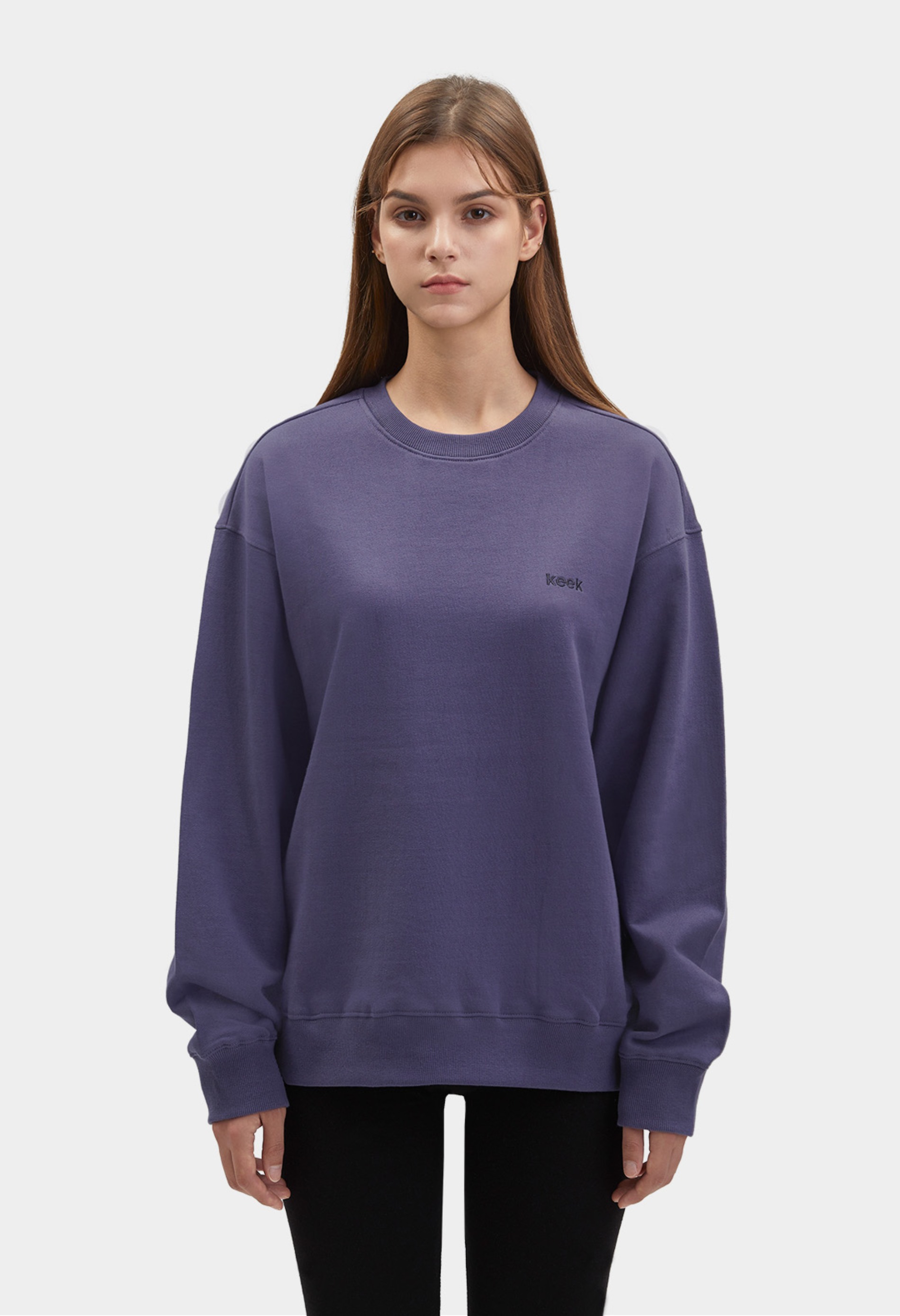 keek [Unisex] keek Sweatshirts - Dark Purple 스트릿패션 유니섹스브랜드 커플시밀러룩 남자쇼핑몰 여성의류쇼핑몰 후드티 힙색