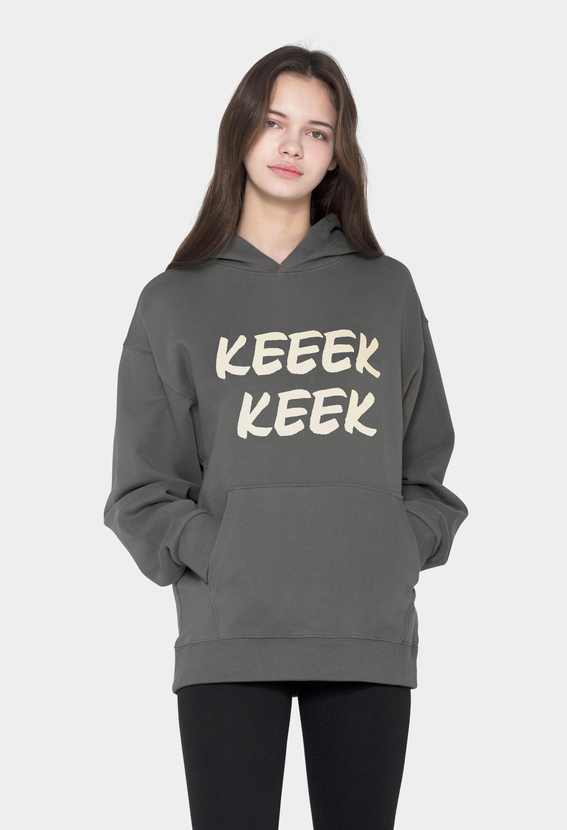 keek [Unisex] KEEEK Hoodie - Charcoal 스트릿패션 유니섹스브랜드 커플시밀러룩 남자쇼핑몰 여성의류쇼핑몰 후드티 힙색